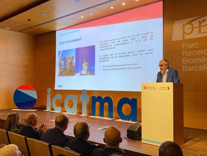 Presentación de los servicios que ofrece el Institut Català de Recerca per a la Governança del Mar (Icatmar) este miércoles en Barcelona