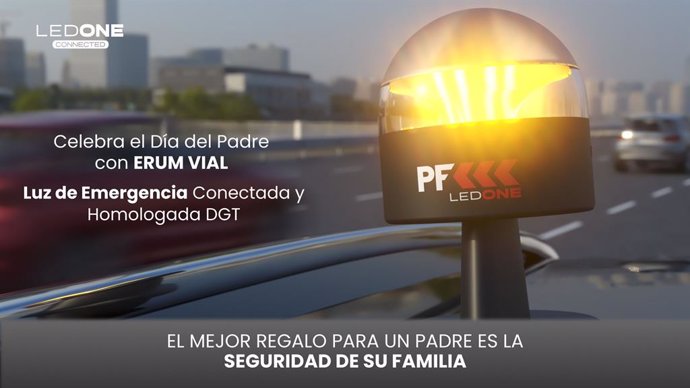 Luz de emergencia conectada y homologada por la DGT.