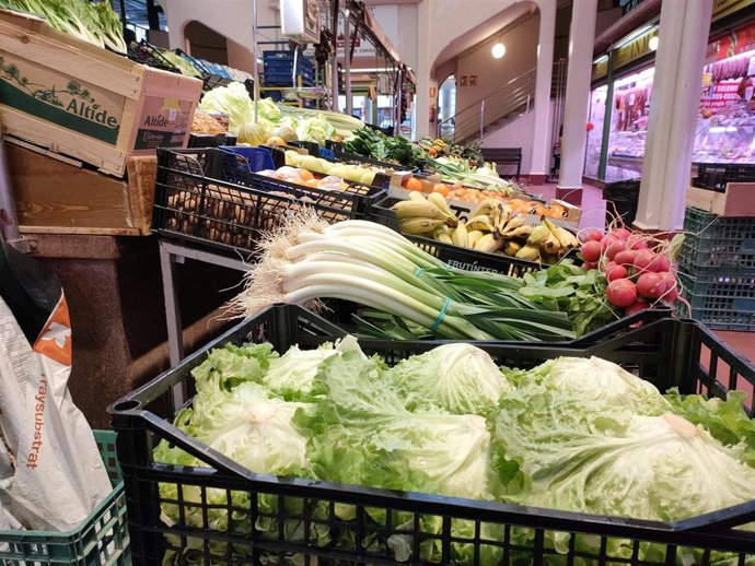 Verduras y hortaliza en un mercado de Abastos