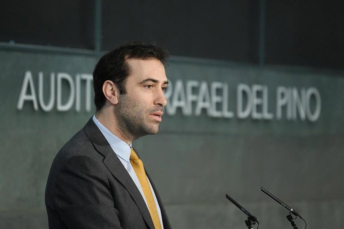 El ministro de Economía, Comercio y Empresa, Carlos Cuerpo, clausura el Evento Anual de la Comisión Europea en la Fundación Rafael del Pino, a 14 de marzo de 2024, en Madrid (España). Durante el evento se ha hecho balance del segundo año de implementación