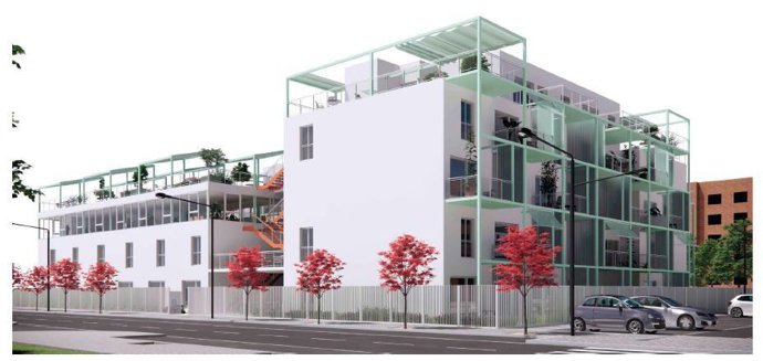 'Render' Del Proyecto De Residencia De Estudiantes En Los Viveros.