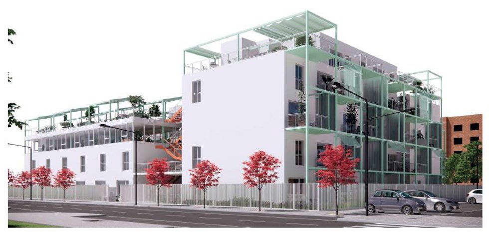 'Render' Del Proyecto De Residencia De Estudiantes En Los Viveros.