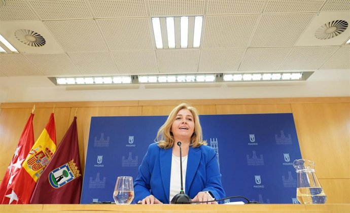 La vicealcaldesa de Madrid, Inma Sanz, en la rueda de prensa posterior a la Junta de Gobierno el 14 de marzo de 2024