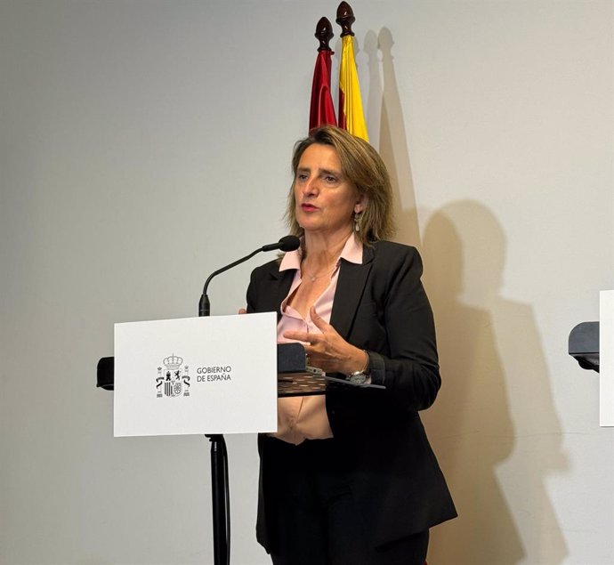 La ministra Teresa Ribera en Amposta (Tarragona)