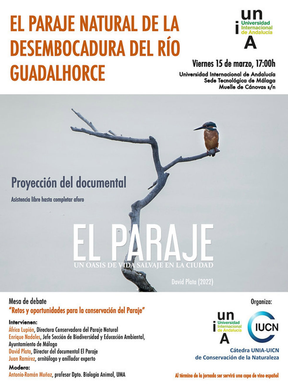 La Sede Tecnológica de Málaga proyecta el documental El Paraje. Un oasis de vida en la ciudad, sobre el espacio natural de la Desembocadura del Guadalhorce