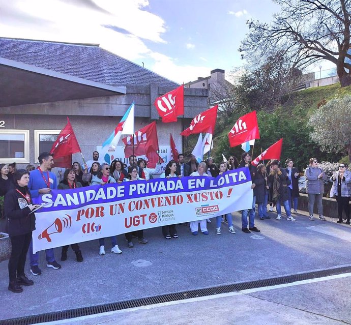 Nuevas concentraciones en otra jornada de huelga en la sanidad privada de A Coruña