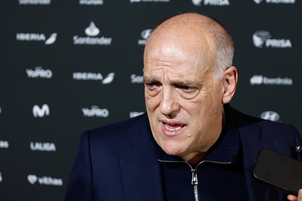 Archivo - Javier Tebas, presidente de LaLiga, durante un acto