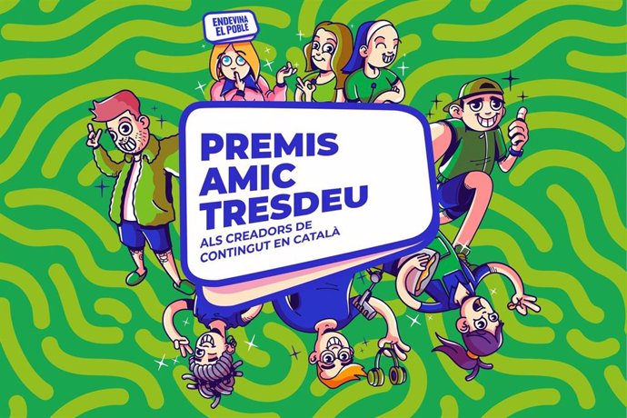 Cartel de la primera edición en Barcelona de los Premis Amic-Tresdeu a creadores de contenido en catalán