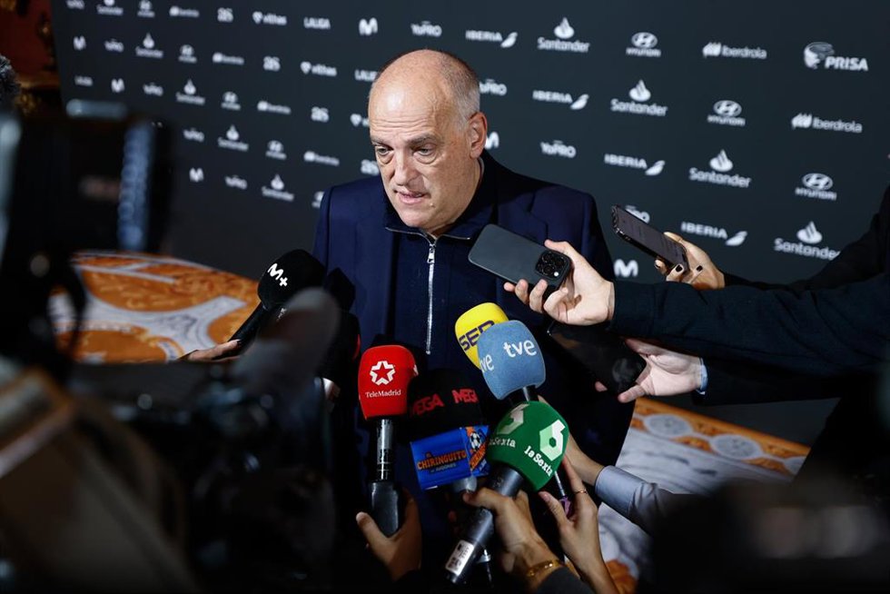 Archivo - Javier Tebas , presidente de LaLiga