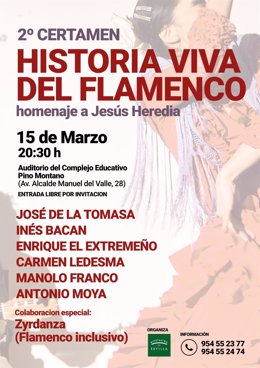 Cartel del II Certamen Historia Viva del Flamenco de la Provincia de Sevilla,