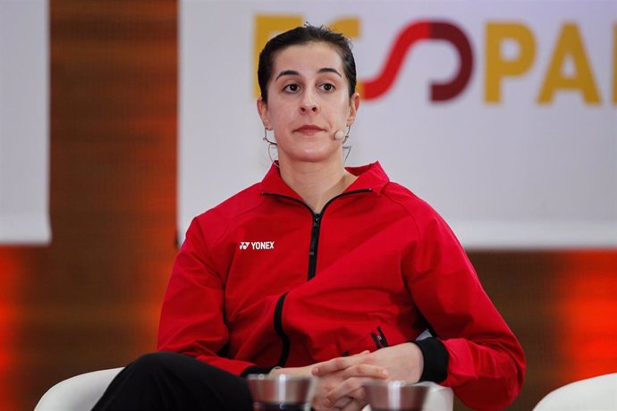 Archivo - Carolina Marin, Spanish badminton player, attends the media during the event 'Team Spain: la cuenta atrás para un sueño at headquarters of the CSD (Consejo Superior de Deportes), on January 30, in Madrid, Spain.