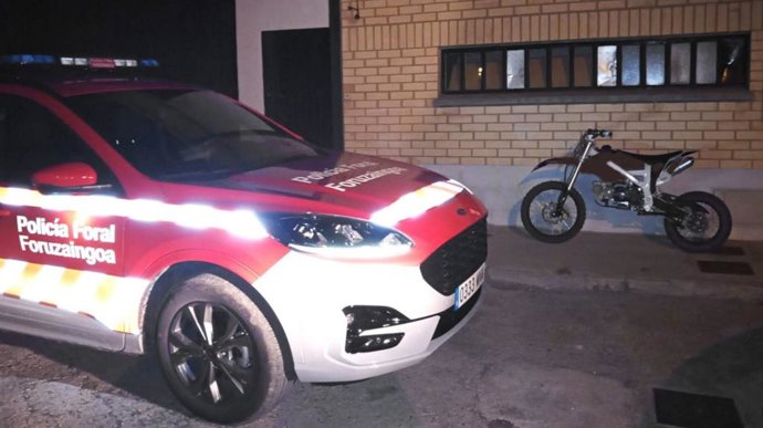 Una de las motocicletas de los detenidos en Murchante