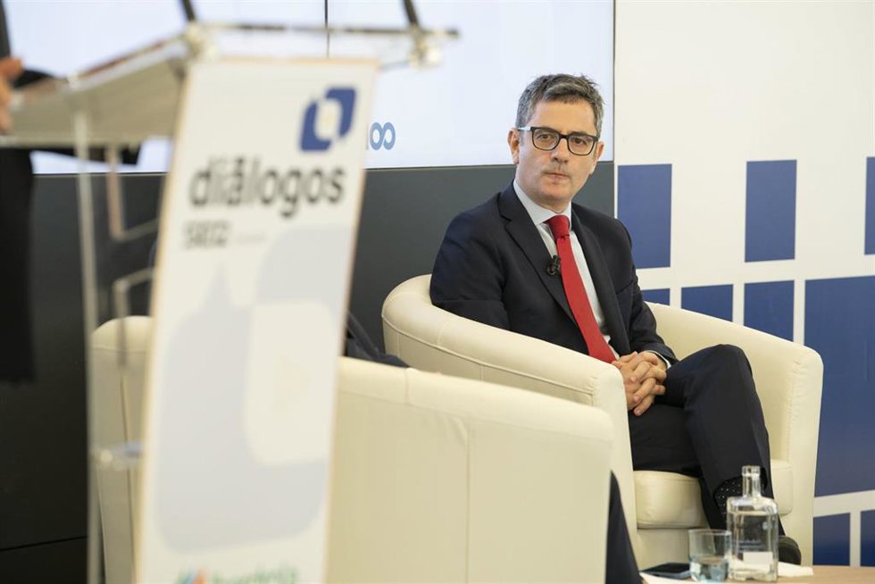 El ministro de Presidencia, Justicia y Relaciones con las Cortes, Félix Bolaños, participa en la jornada "La ética de la justicia y la ética del cuidado". Bilbao, 15 de marzo de 2024