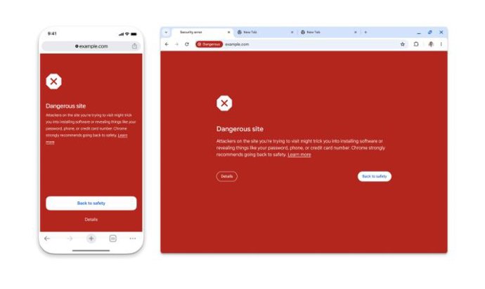 Modo de navegación segura de Google Chrome