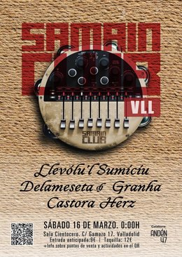 Cartel de la fiesta de DJ de Folktrónica Ibérica en la sala Cientocero de Valladolid.