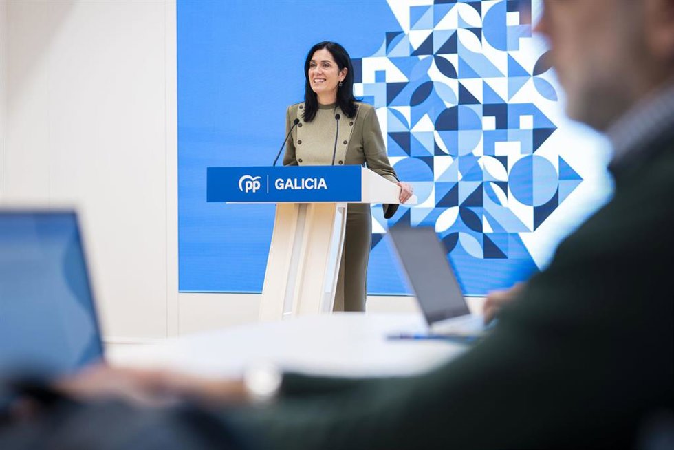 La secretaria general del PPdeG, Paula Prado, en rueda de prensa.