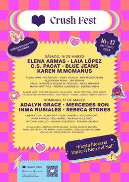 Cartell del festival literari Crush Fest 