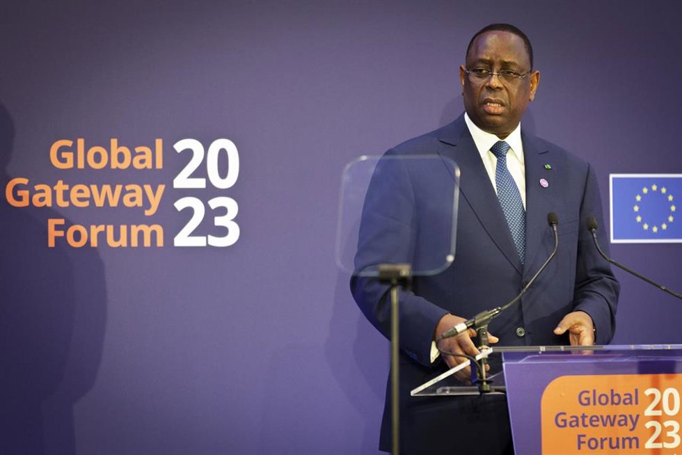 Archivo - El presidente de Senegal, Macky Sall, durante un foro en Bruselas