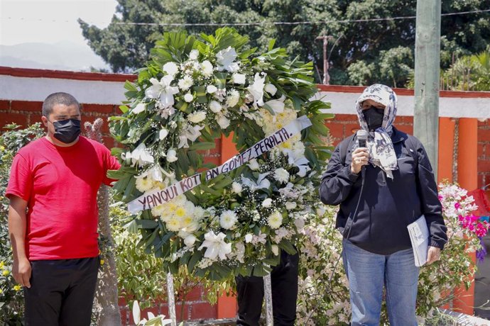 March 13, 2024, Chilpancingo, Guerrero, Mexico: Normalists from Ayotzinapa held a rally at the place where the normalist Yanqui Kothan was extrajudicially executed on the night of March 7 by elements of the Guerrero state police. At the rally, Yanqui's mo
