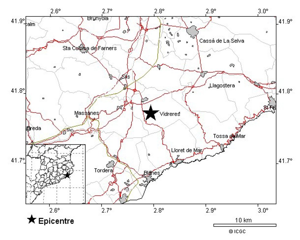 Lugar del terremoto registrado este viernes