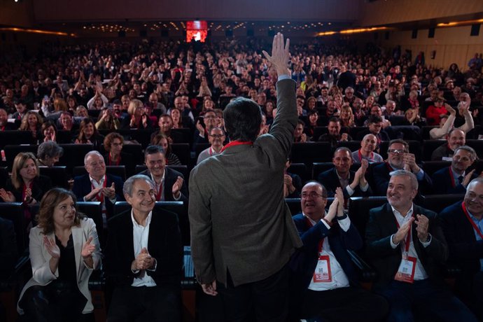 El primer secretari del PSC, Salvador Illa, en la inauguració del 15 Congrés del PSC a Barcelona