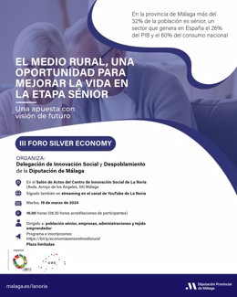 Cartel del Foro Silver Economy de la Diputación de Málaga