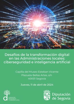 Cartel de las jornadas sobre los desafíos de la transformación digital en Administraciones locales en Segovia.
