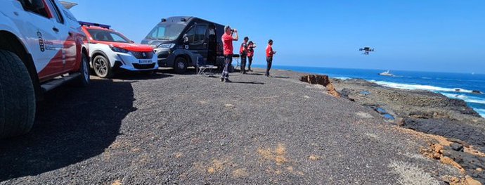 Dispositivo de búsqueda de los dos jóvenes de 16 y 17 años que desaparecieron el viernes 8 de marzo cuando fueron a pasar una jornada de pesca en la costa de Las Coloradas, en Las Palmas de Gran Canaria