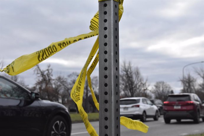 December 19, 2023, Philadelphia, Pennsylvania, USA: (NEW) Crime scene tape on a pole near the home of Kendall Stephens in Philadelphia, Pennsylvania. December 19, 2023, Philadelphia, Pennsylvania, USA: The Philadelphia Police Special Victims Unit received