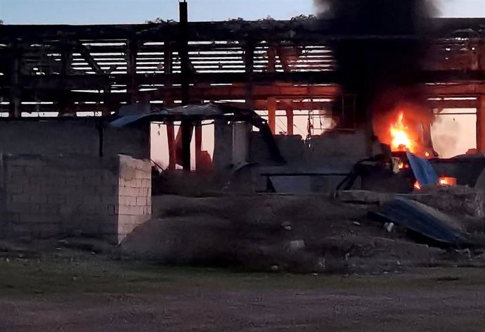 Archivo - Imagen de archivo de un ataque atribuido a Israel en Siria 