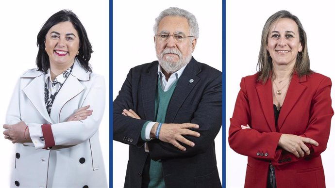 Elena Candia, Miguel Santalices y Ethel Vázquez, diputados del PPdeG propuestos para la Mesa del Parlamento.