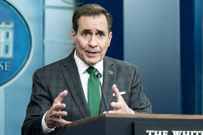 March 15, 2024, Washington, District Of Columbia, USA: White House National Security Communications Advisor JOHN KIRBY speaking at a press briefing in the White House Press Briefing Room in Washington, DC.