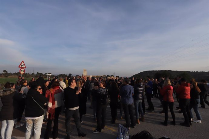 El bloqueig del divendres en els accessos a la presó de Lledoners, a Sant Joan de Vilatorrada, Barcelona