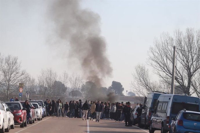 Concentración de funcionarios de prisiones en el centro penitenciario de Lledoners (Lleida)