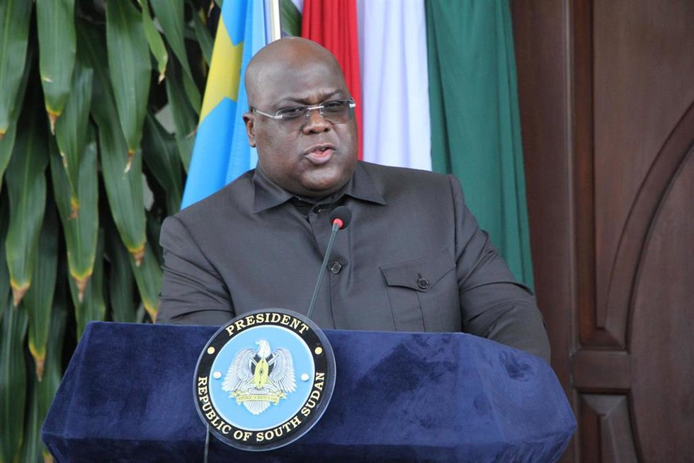 Archivo - El presidente de República Democrática del Congo (RDC), Félix Tshisekedi, durante una visita oficial a la capital de Sudán del Sur, Yuba (archivo)