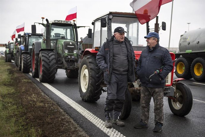 Imagen de archivo de los agricultores polacos durante las protestas. 