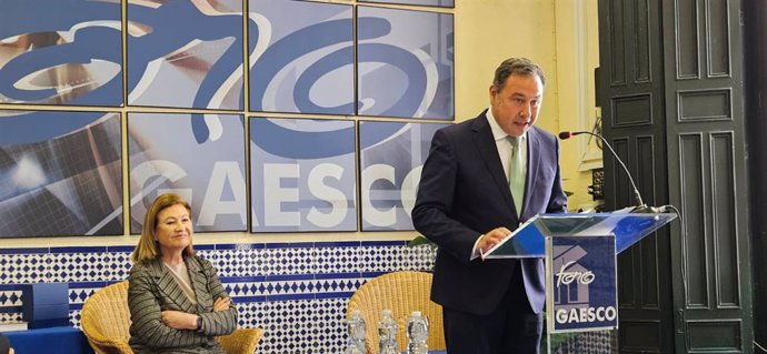 El delegado del Gobierno de la Junta de Andalucía en Sevilla, Ricardo Sánchez, durante su intervención en el Foro Gaesco.