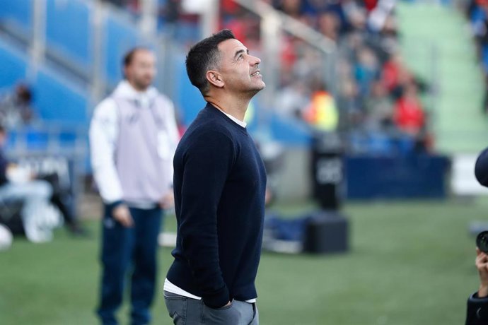 Michel Sanchez, head coach of Girona FC, looks on during the Spanish League, LaLiga EA Sports, football match played between Getafe CF and Girona FC at Coliseum stadium on March 16, 2024, in Madrid, Spain.