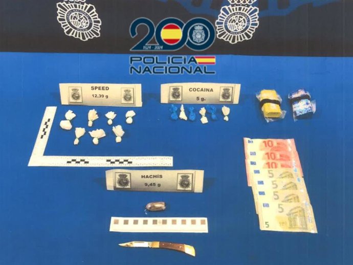A prisión en Valladolid un detenido con cocaína, speed y hachís por valor de más de mil euros.