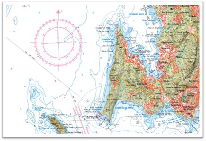 Ejemplo de mapa topográfico del IGN que incluyen información batimétrica proporcionada por el IHM