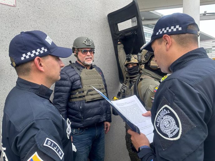 February 27, 2024, Bogota, Cundinamarca, Colombia: Colombia's former paramilitary commander Salvatore Mancuso arrives at El Dorado International Airport in Bogota, Colombia, after being deported for drug trafficking. Mancuso will face several trials in Co