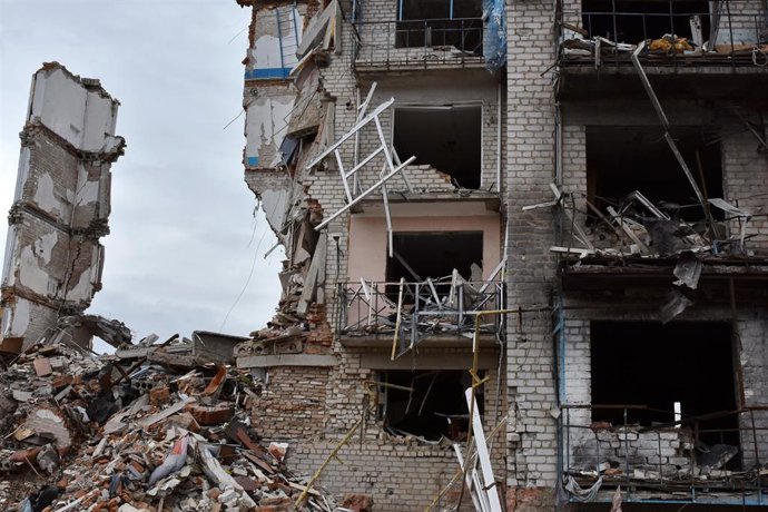 Edificio destruido en Ucrania