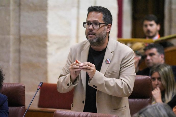 El portavoz del Grupo Mixto-Adelante Andalucía, José Ignacio García, en una foto de archivo en el Parlamento andaluz.