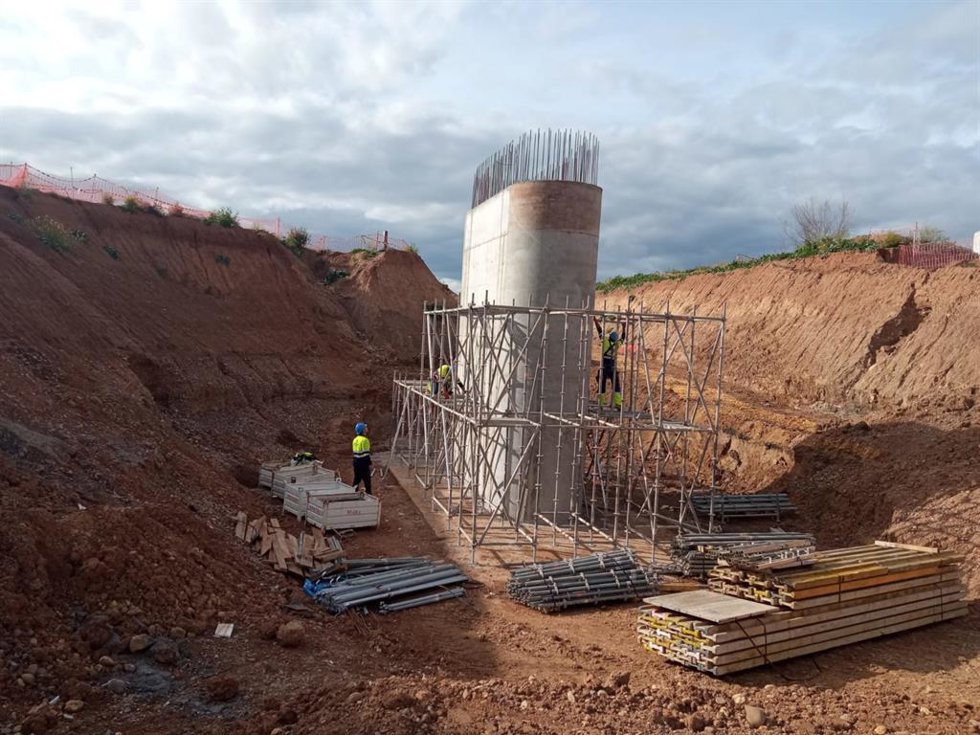 Obras en el ramal técnico del tramo norte de la línea 3 del Metro de Sevilla.