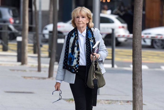 La expresidenta de la Comunidad de Madrid Esperanza Aguirre, a su llegada a la Audiencia Nacional, a 19 de marzo de 2024, en Madrid (España).