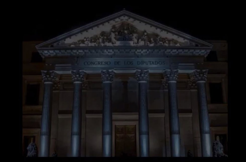 Archivo - Fachada del Congreso, apagada por la Hora del Planeta