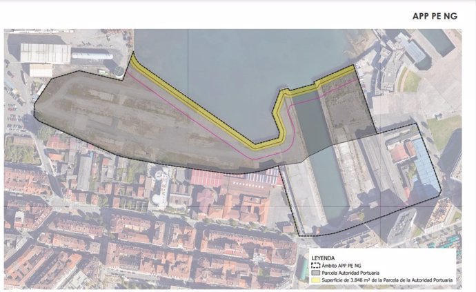 Plano de los terrenos de Naval Gijón objeto de venta y cesión al Ayuntamiento de Gijón por la Autoridad Portuaria gijonesa.