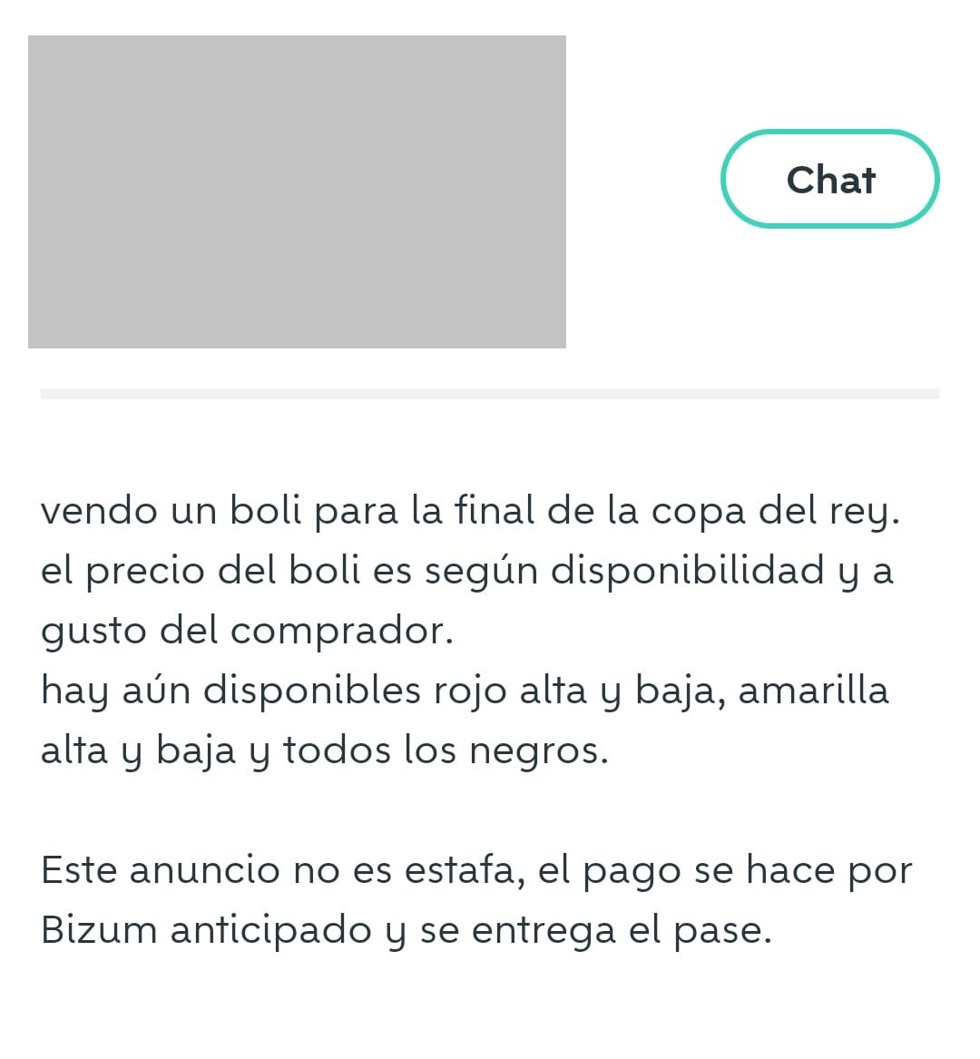 Captura de un anuncio en una plataforma de ventas.