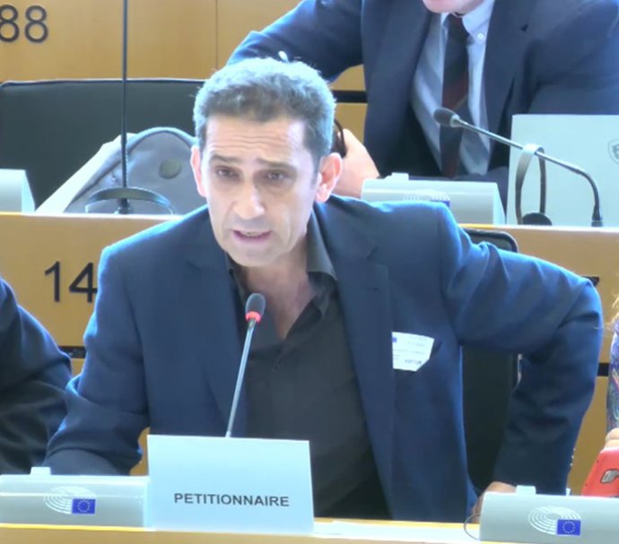 El secretario general de CCOO en Castilla y León, Vicente Andrés, interviene en el Comité de Peticiones de la Comisión Europea.