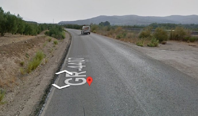 Punto de la GR-4407 donde ha tenido lugar el accidente de Loja.